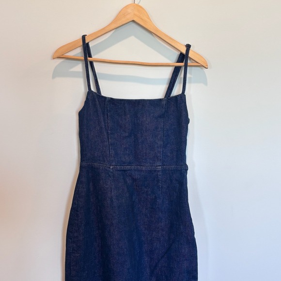 Reformation Delphina Denim Midi Dress Womens 2 Blue Jean‎ Tank Maxi NWT New - Picture 2 of 5